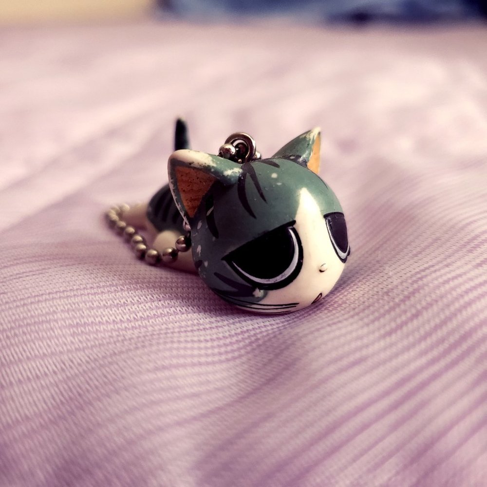 Sad Kitty Keychain